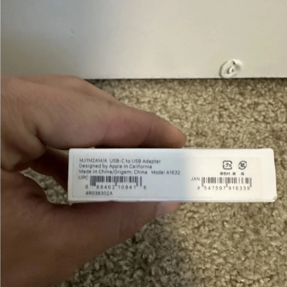 Original Apple USB-C to USB Adapter for MacBook/iPad MJ1M2AM/A A1632 Open Box